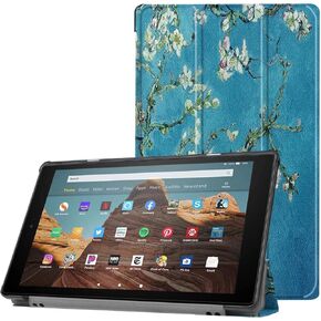 Tablet Cover for Amazon Kindle Fire HD10 7th 9th Generation(2017/2019 Release), Ultra Slim Folio Stand Lightweight Leather Case for Kindle Fire HD 10 7th 9th Gen 10.1" (Li-Purple)