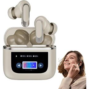 Wireless Bluetooth Earbuds with Touch Control Screen, 5.3 Smart Touch Screen Bluetooth with 32H Playback, IPX5 Waterproof, Ideal for Pad Android/iOS Phones,Laptops, and Sports (Black)