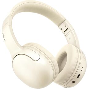 LORELEI B-E5 Kids Bluetooth Headphones, Wireless Headphones for Kids, Foldable 40H Playtime, Bluetooth Headphones with Built-in mic, On Ear Headsets for Child/Teens/School/Tablet(Beige White)