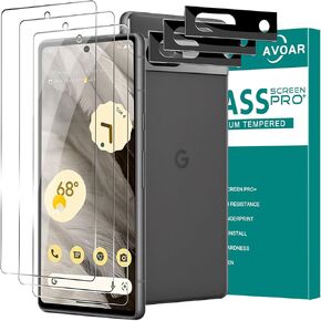 [3+3 Pack Glass Screen Protector for Google Pixel 8a 5G with Camera Lens Protector, 3D Curved, 6.1 inch 9H Tempered Glass for Google Pixel 8a Glass Screen Protector 2024