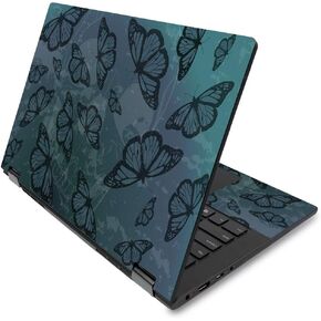 MightySkins Skin for Lenovo Flex 14" (2019 No Fingerprint Scanner) - Dark Butterfly | Protective, Durable, and Unique Vinyl Decal wrap | Easy to Apply, Remove, and Change Styles | Made in The USA