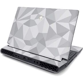 MightySkins Skin Compatible with Alienware Area-51M 17" (2019) - Gray Polygon | Protective, Durable, and Unique Vinyl Decal wrap Cover | Easy to Apply, Remove, and Change Styles | Made in The USA