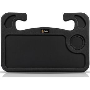 EcoNour 4 in 1 Car Steering Wheel Tray - 2024 Upgraded Tray with Dual Sauce Dip Holder and Tablet Holder | Spacious Steering Wheel Desk for Food and Laptop | Car Accessories (Large)