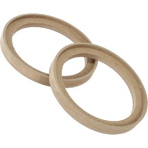 Unifizz 2Pcs Car Speaker Spacer Ring Universal Speakers Adaptor Brackets Mounting Spacer Recess Bezel Plate Wood for 6.5 Inch 146mm ID
