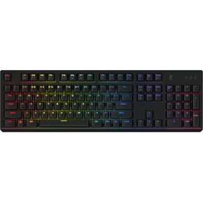 Tesoro Gram Spectrum Low Profile G11SFL مفتاح ميكانيكي أزرق فردي فردي لكل مفتاح كامل اللون RGB LED بإضاءة خلفية لوحة مفاتيح ميكانيكية سوداء للألعاب TS-G11SFL B (BL)