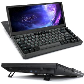 Alecewey K3 Mechanical Gaming Keyboard with Touchscreen, 82 Keys RGB Backlight Keyboard with Screen,13’’ 10-Point 75°Foldable Touchscreen Mechanical Keyboard Plug and Play for Windows Mac Android