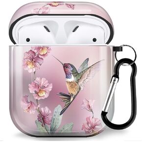 for Airpod Case, Compatible with Apple AirPods 2nd & 1st Generation Case (Flower Hummingbird)