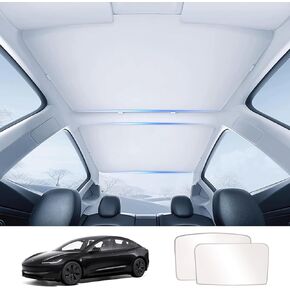 ZeroPone Tesla Model Y Roof Sunshade 2021-2024، طراز Y قابل للطي، سقف شمسي من Tesla Model Y، مظلة سقف زجاجية من Tesla Model Y، أمامي وخلفي موديل Y Sun Shade، نوافذ علوية من الشمس للزجاج الأمامي وفتحة سقف