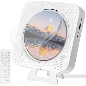 CD Player Portable with Bluetooth - Wall Mountable & Desktop Stand CD Players Music Player Home Audio Boombox with Remote Control FM Radio Built-in HiFi Speakers LCD Display MP3 Headphone AUX