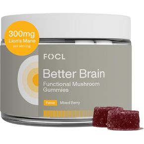 Lions Mane Mushroom Gummies - Mushroom Supplement for Brain Function, Focus, Memory, Energy, Immune Boost, Stamina - Mushroom Complex Lion's Mane, Reishi, Cordyceps - Vegan, Gluten-Free, Organic