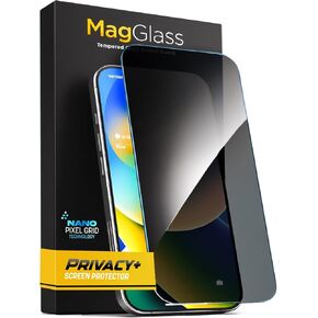 magglass Privacy Screen Protector for iPhone 16 PRO (2024) Anti-Spy Tempered Glass with Nano-Pixel Technology (Includes Easy-applicator Guide)