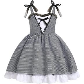 IBAKOM Baby Girl My First Halloween Witch Dress Smocked Back Spider Web Bat Metallic Print Toddler Scary Birthday Outfits