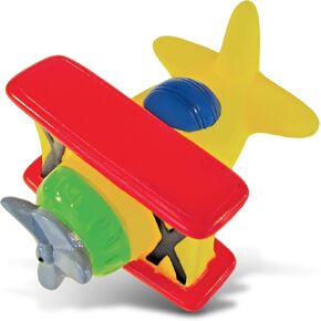 Puzzled DolliBu Bi Plane Bath Buddy Squirter - Floating Bi-Plane Rubber Bath Toy, Fun Water Squirting Bathtime Play for Toddlers, Cute Airplane Transport Toy for The Bathtub