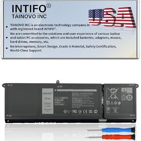 54Wh V6W33 Laptop Battery Compatible with Dell Latitude 3320 3420 3520 Vostro 3510 3511 3515 5310 5410 5415 5510 5515 Inspiron 5418 5518 7415 2-in-1 0XDY9K 0WV3K8 0MVK11 0VKYJX G91J0 15V 4-Cell