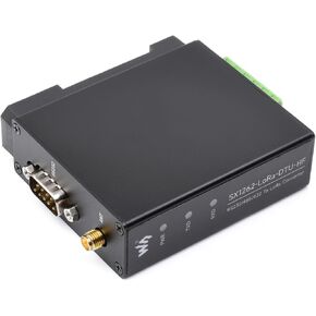 Waveshare Rail-Mount SX1262 LoRa Data Transfer Kit, RS232/RS485/RS422 to LoRa, Suitable for Sub-GHz Band Include Power Supply and Cable HF Version