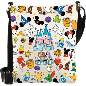 WSNANG Magic Kingdom Inspired Tote Bag It's a Small World Shoulder Bag Magic Castle Tale Gift Family Trip Gift