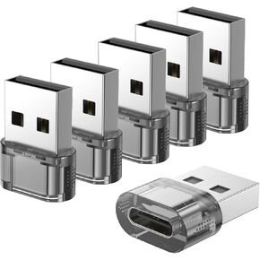 USB to USB C Adapter 6 Pack,Type C Female to USB A Male Charger and Date Connector for Apple iPhone15 /iPad/Galaxy/Apple Watch/Pad Air/Laptop/Car/Charger/CarPlay/Wall Plug/Quest Link etc.