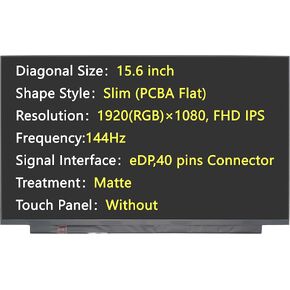 استبدال شاشة جديدة لـ B156HAN08.4، موصل eDP/40 pins 1920(RGB)×1080 FHD IPS 144 هرتز شاشة LCD LED غير لامعة in Kuwait