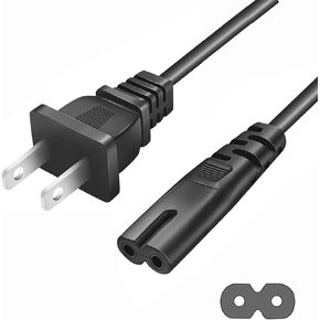 AC 2 Prong Power Cord 5ft Compatible with Sony PS5/PS4/PS4 Slim/PS3 Slim&Super Slim, Xbox Series S/Xbox Series X, Xbox One S/Xbox One X, Playstation 5 Slim Power Supply Cable Replacement