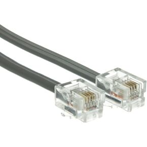 2ft RJ11 6P/4C Straight Telephone Cord (Data), Modular Plug, Silver Satin, 10pk