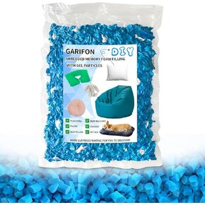 40lbs Bean Bag Filler, Pillow Filler Stuffing, Bean Bag Filling, Shredded Memory Foam Filling, Punching Bag Filler, Foam Refill for Pouf/Ottoman Stuffing/Boxing Bag/Dog Bed,Added Gel Particles