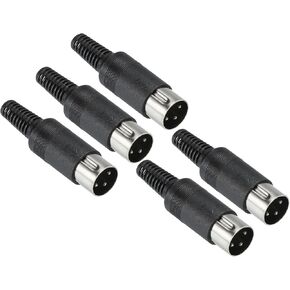 PATIKIL S-Video DIN Male Socket 8 Pin Signal Transmission for TV, DVD Player Pack of 5