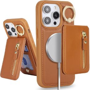 for iPhone 11 pro case with Card Holder, for iPhone 11 pro Phone Case Wallet for Women magsafe Compatible Wallet Detachable 2-in-1 for Men-Warm White