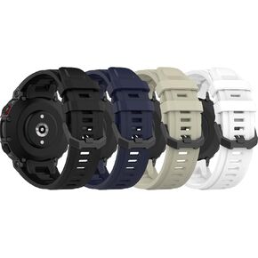 FitTurn 4 Pack Watch Band Compatible for Amazfit T-Rex 2 Wrist Strap, Soft Silicone Replacement Watch Band Adjustable Wristband for Huami Amazfit T-Rex 2 T-rex2 Watchband with Tools