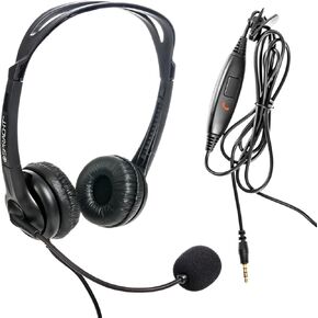 Spracht ZUM3500 Stereo 3.5mm and USB Dual Ear Universal Headset with Microphone | Office Headset for Computer, Smartphones & Tablets | Plug-and-Play, no Drivers |The Ultimate USB Headset Experience