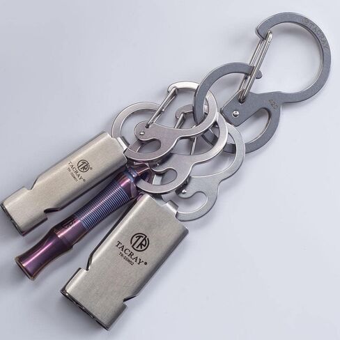 مشبك سلسلة مفاتيح TACRAY مدمج، حامل مفاتيح EDC من التيتانيوم، خطاف سلسلة مفاتيح مضاد للفقد، سلسلة مفاتيح فتاحة زجاجات متعددة الأدوات، مشبك حقيبة ظهر سريع التحرير in Kuwait