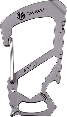 TACRAY Compact Carabiner Keychain Clip, Titanium EDC key holder, Anti-Lost Keychain Hook, Multi-tool Bottle Opener Keychain, Quick Released Backpack Clasp in Kuwait