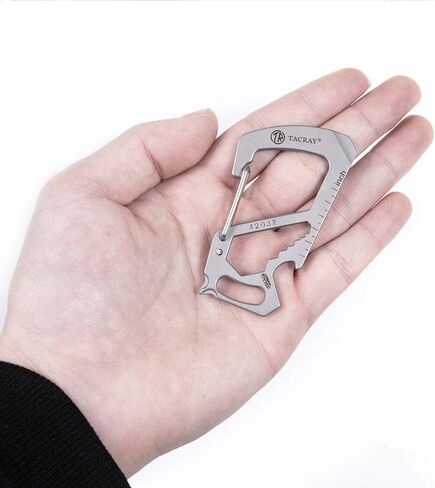 TACRAY Compact Carabiner Keychain Clip, Titanium EDC key holder, Anti-Lost Keychain Hook, Multi-tool Bottle Opener Keychain, Quick Released Backpack Clasp in Kuwait