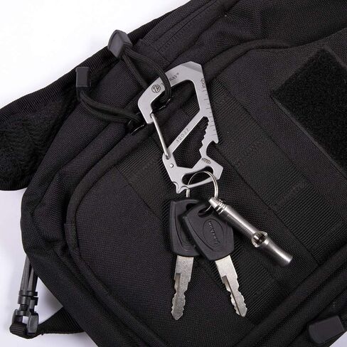 TACRAY Compact Carabiner Keychain Clip, Titanium EDC key holder, Anti-Lost Keychain Hook, Multi-tool Bottle Opener Keychain, Quick Released Backpack Clasp in Kuwait