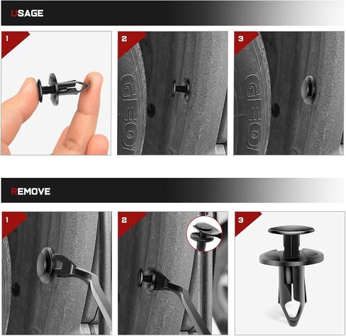 Nilight 200PCS Car Retainer Clips 6mm 7mm 8mm 9mm 10mm Expansion Screws Replacement Kit Bumper Push Rivet Clips for GM Ford Toyota Honda Chrysler Nissan,2 Years Warranty in Saudi Arabia