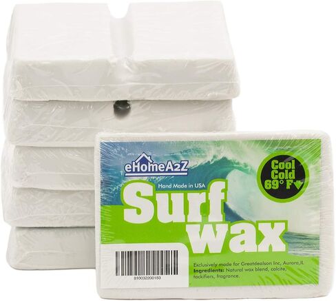 EHOMEA2Z Surf Wax Cool Cold High Performance All Natural Grapefruit Scent Surfwax Surfing Surfboard Bumps Skimboard Water Sticky 1,2,3,4,12 Pack in Kuwait