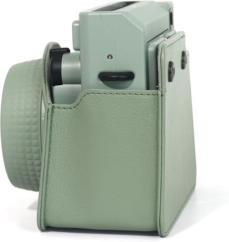 protective case compatible with Fujifilm Instax Wide 400 Instant Film Camera-full cover type with snap button with carring strap retro camera bag synthetic leather Sage Green in Saudi Arabia