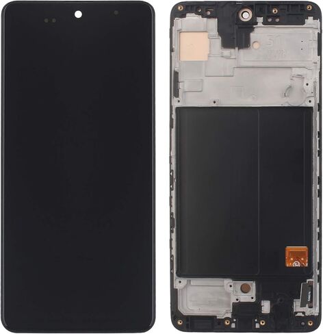 شاشة LCD سوداء + إطار AMOLED مقاس 6.5 بوصة لهاتف Samsung Galaxy A51 SM-A515F SM-A515U شاشة LCD تعمل باللمس مجموعة زجاجية بديلة (دعم بصمة الإصبع) + أدوات + واقي شاشة in Kuwait