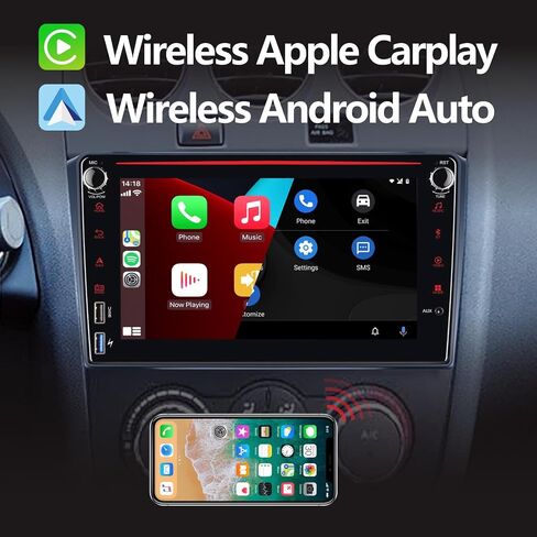 [ترقية] ستيريو سيارة YZKONG متوافق مع Carplay اللاسلكي/Android Auto لسيارة Nissan Teana Altima 2008-2012 مع شاشة لمس IPS مقاس 8 بوصات/بلوتوث/وصلة مرآة/FM/AM/USB in Saudi Arabia