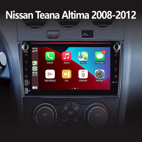 [ترقية] ستيريو سيارة YZKONG متوافق مع Carplay اللاسلكي/Android Auto لسيارة Nissan Teana Altima 2008-2012 مع شاشة لمس IPS مقاس 8 بوصات/بلوتوث/وصلة مرآة/FM/AM/USB in Saudi Arabia