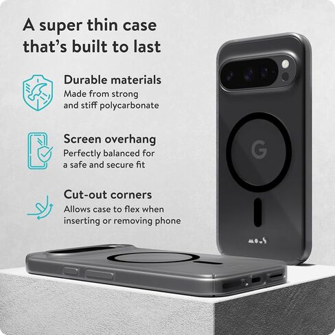 Mous for Google Pixel 9 Pro Case MagSafe Compatible - Super Thin - Magnetic Phone Cover - Black in Saudi Arabia