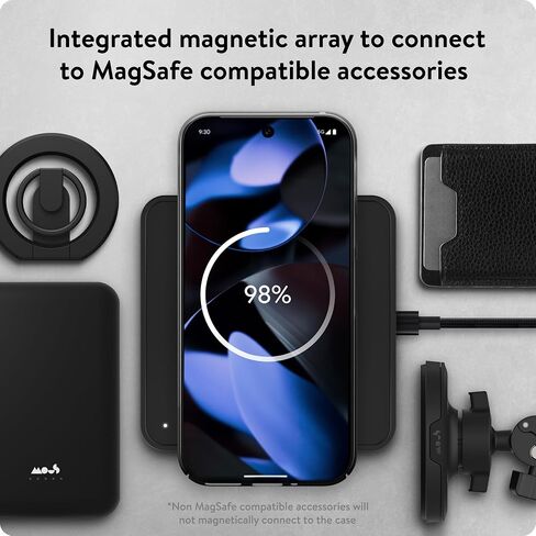 Mous for Google Pixel 9 Pro Case MagSafe Compatible - Super Thin - Magnetic Phone Cover - Black in Saudi Arabia
