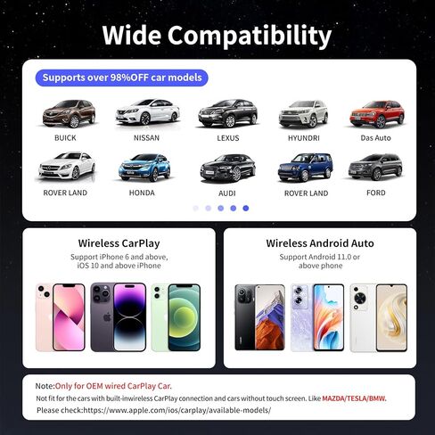 Magic Carplay Ai Box 2.0 Max، CarPlay AI Box يدعم بطاقة Netflix/YouTube/Hulu/Tiktok/TF وما إلى ذلك، Qualcomm Multi-Core Wireless Carplay ومحول Android Auto لسيارات Carplay السلكية OEM in Saudi Arabia