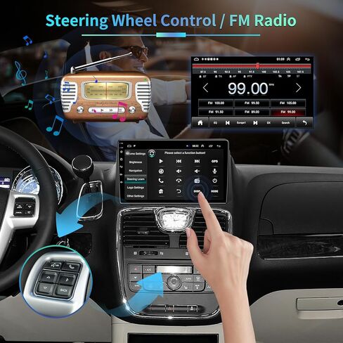 [4G+32G] راديو ستيريو للسيارة 5G WiFi لسيارة Dodge Grand Caravan 2011-2020 Chrysler Town & Country 2012-2016 - شاشة لمس 9 بوصة Android 13 Headunit - CarPlay اللاسلكي وAndroid Auto GPS FM RDS SWC in Kuwait