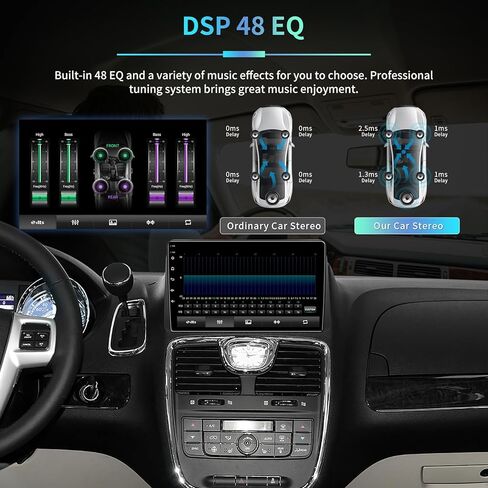 [4G+32G] راديو ستيريو للسيارة 5G WiFi لسيارة Dodge Grand Caravan 2011-2020 Chrysler Town & Country 2012-2016 - شاشة لمس 9 بوصة Android 13 Headunit - CarPlay اللاسلكي وAndroid Auto GPS FM RDS SWC in Kuwait