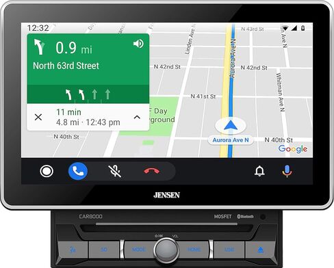 Jensen CAR8000 10.1″ CD/DVD Multimedia Receiver with Apple CarPlay and Android Auto (Renewed), Black in Saudi Arabia