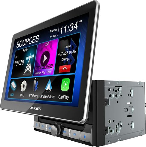 Jensen CAR8000 10.1″ CD/DVD Multimedia Receiver with Apple CarPlay and Android Auto (Renewed), Black in Saudi Arabia