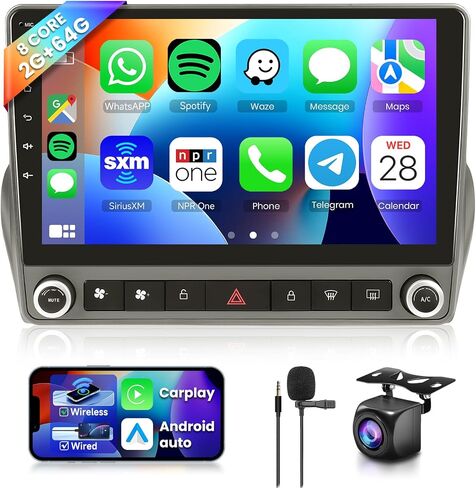 8 CORE 2G+64G Car Radio Stereo for Chevrolet Chevy Camaro 2008-2015 with Wireless CarPlay Android Auto, 9 Inch 1280 * 720P IPS Touch Screen Android 13 GPS WiFi Bluetooth 32-Band DSP SWC HD Camera in Saudi Arabia