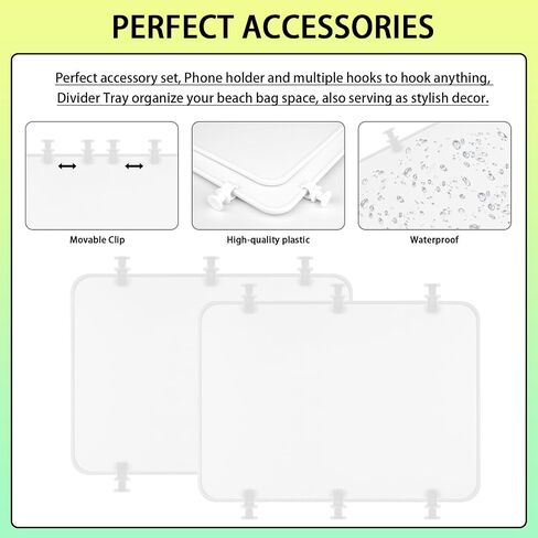 6Pcs Clear Beach Bag Organizer Original Accessories for Bogg Bag X Large Storage Bag, with Insert Phone Holder Carabiner key for BOGG BAG Accessories Organizing Your Bag and Divide Space in Saudi Arabia