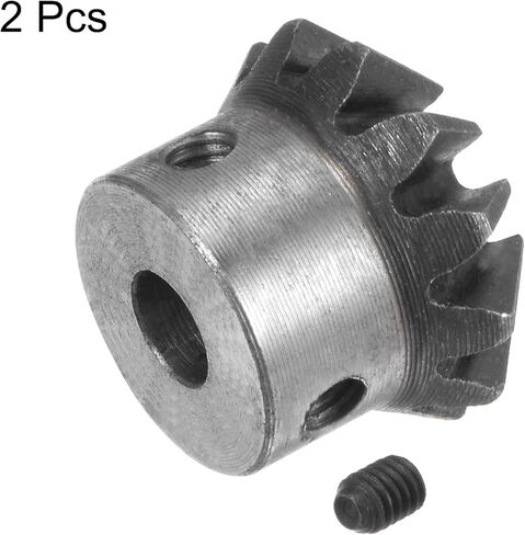 HARFINGTON 2pcs Bevel Gear 1M 12 Teeth 10mm Shaft Hole 1:1 Tapered Bevel Pinion Gear 45# Steel 2 Module 90 Degree Steering Gear, for Hardware Mechanical Rotation in Kuwait