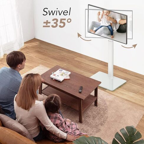 Universal Floor TV Stand with Mount 70 Degree Swivel 9 Level Height Adjustable and Space Saving Design for Most 27 to 60 inch LCD, LED OLED TVs, Perfect for Corner & Bedroom AX1006TB in Saudi Arabia